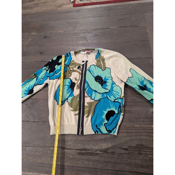 Womens Tracy Reese By Anthropologie Sz Medium Zip Up Cropped Cardigan - Picture 3 of 5